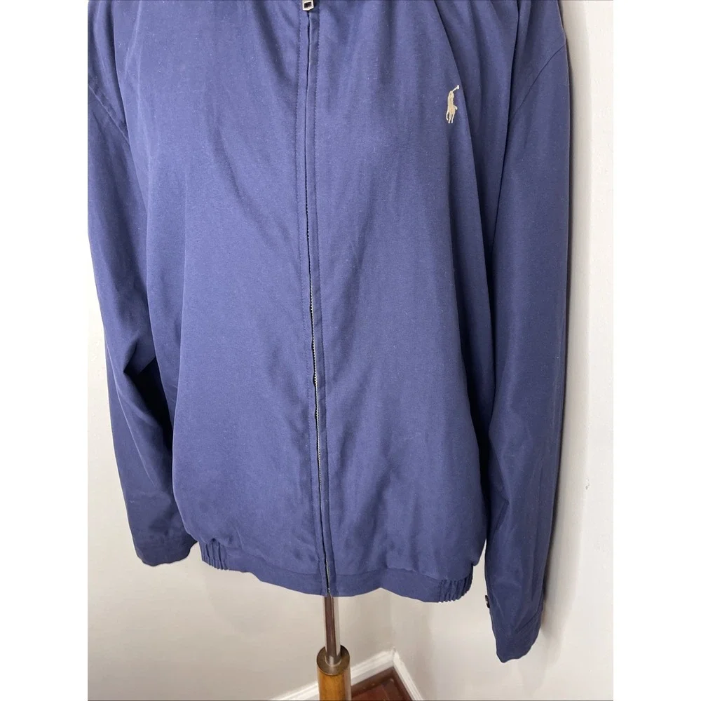Polo Ralph Lauren Harrington Jacket Vintage 90s Navy Plaid Lined Men's Large BF